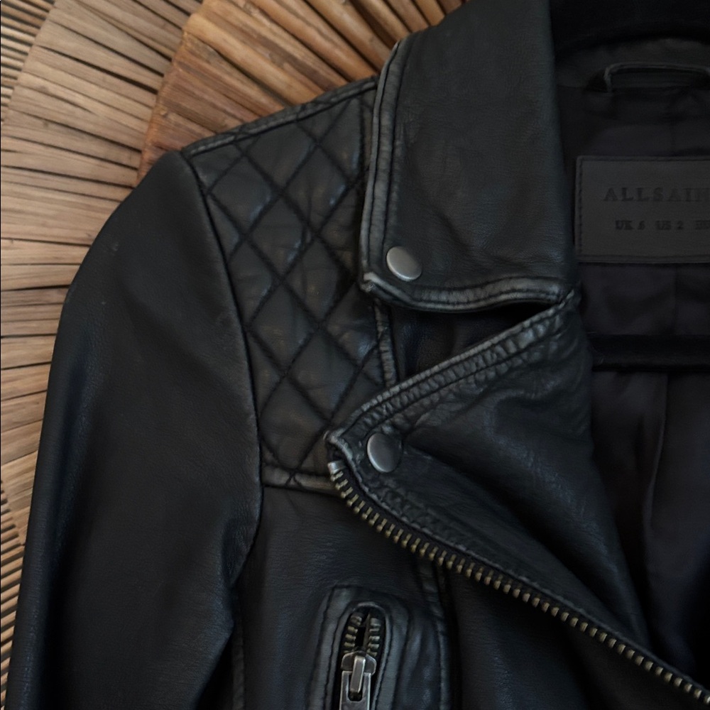 All saints leather jacket size 2 - Picture 6 of 8